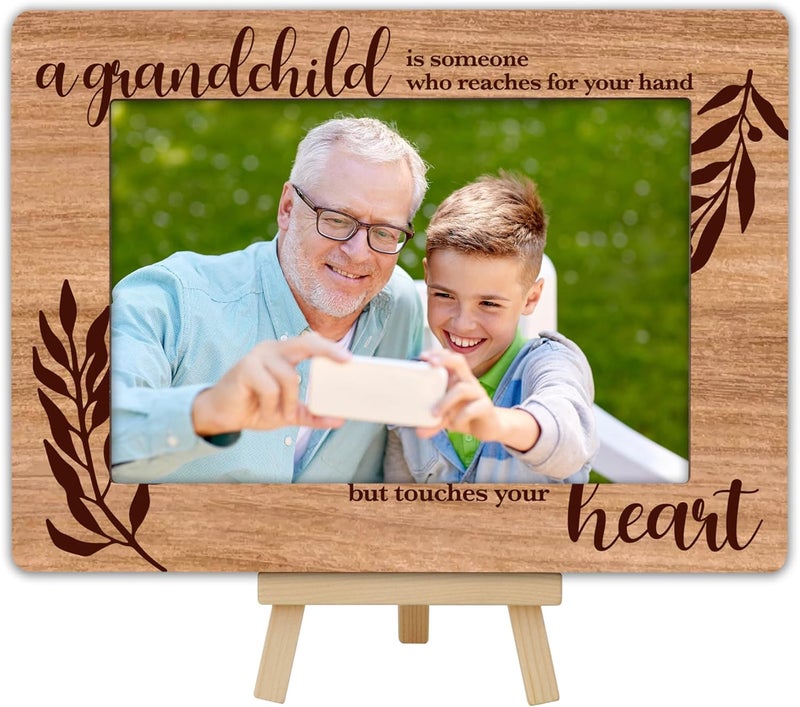 OXRUN Grandparents Picture Frame, Grandchild Wooden Photo Frame with Easel, Display Photo Insert, 4x6 Picture Frame for Tabletop Display - A05 - Image 1